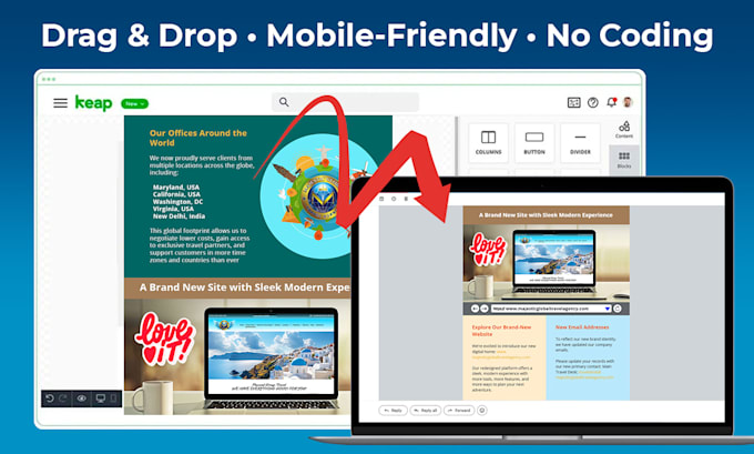 design editable keap infusionsoft email templates, responsive and professional