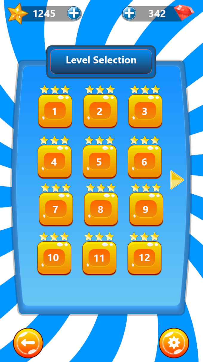design unique game graphics ui apps ui buttons, screenshot