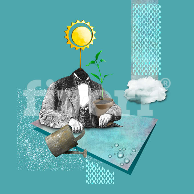 create an original and surreal digital composition
