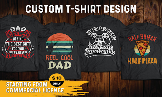 create an eye catching custom retro, vintage t shirt design