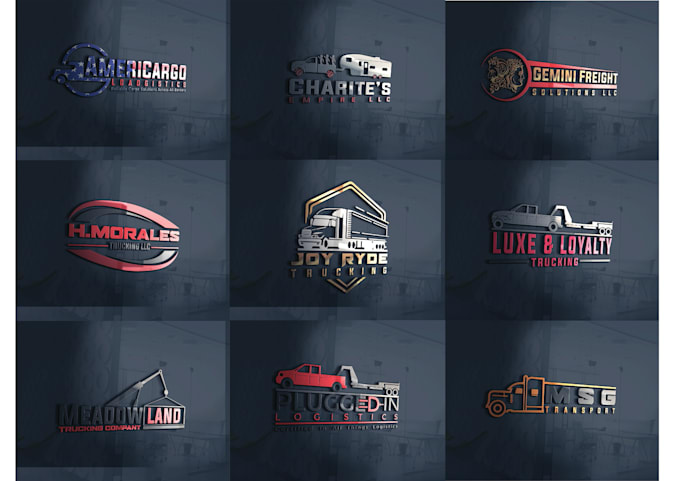 design transport , trucking , logistic and cargo logo