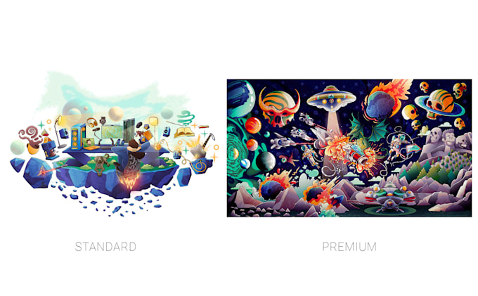 create a complex, fluid and energetic illustration
