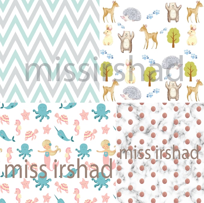 design repeat pattern for scarf design and baby products