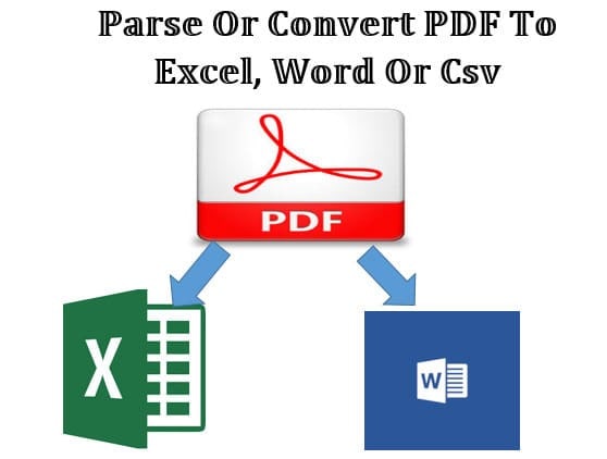 parse or convert images and PDF to excel, word or csv