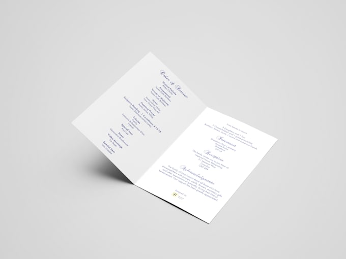 design a funeral, wedding or special events booklet