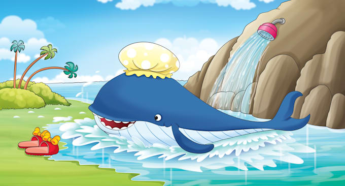 draw children book cute illustration, children book