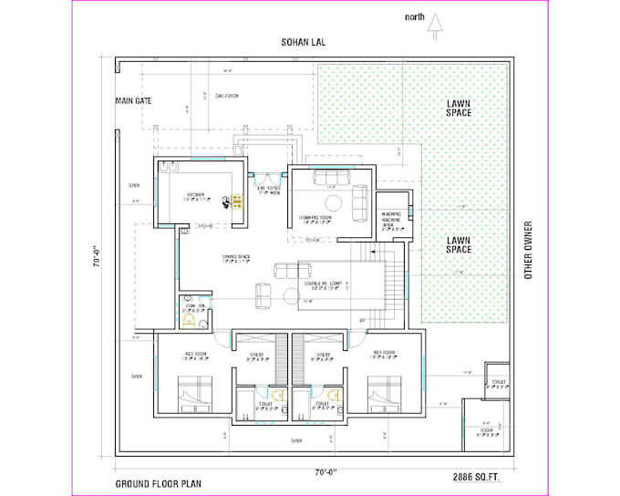 architectural floor plans, 2d floor plan,