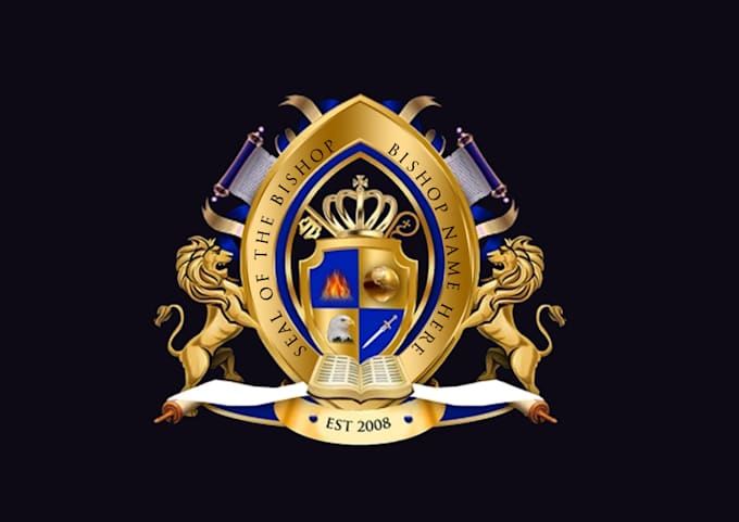 design premium church seal, emblem, 3d vintage, icon and minimalist logo