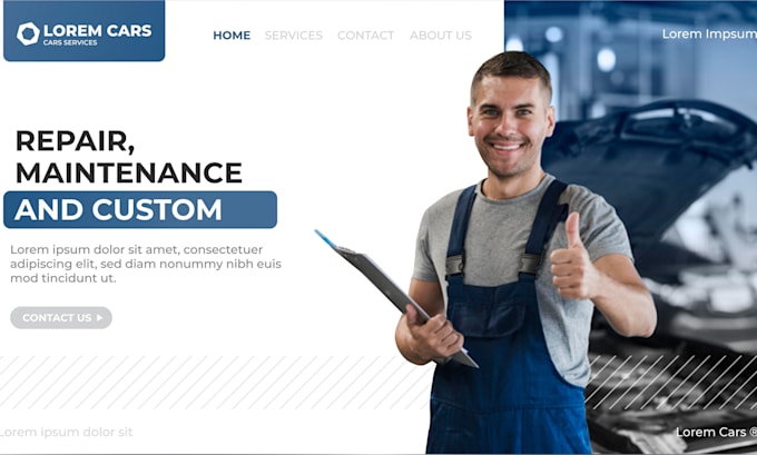 design professional auto garage website with booking system