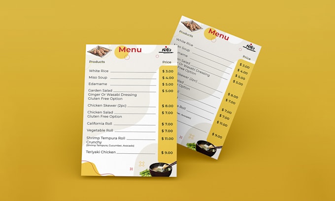 design premium restaurant menu, digital menu board, and printable menu