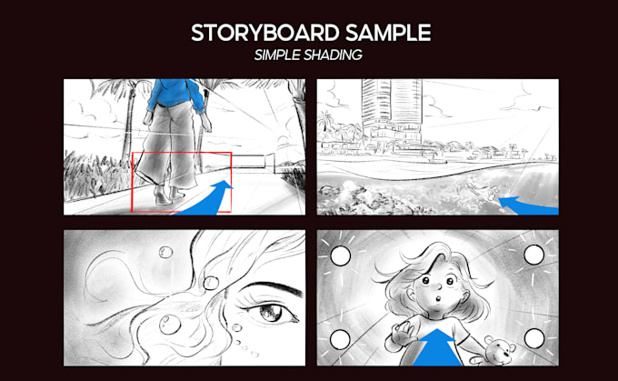 draw storyboard for film, animation, and commercials