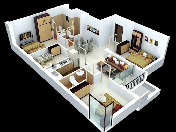 create 3d floor plan, interior ,exterior , etc