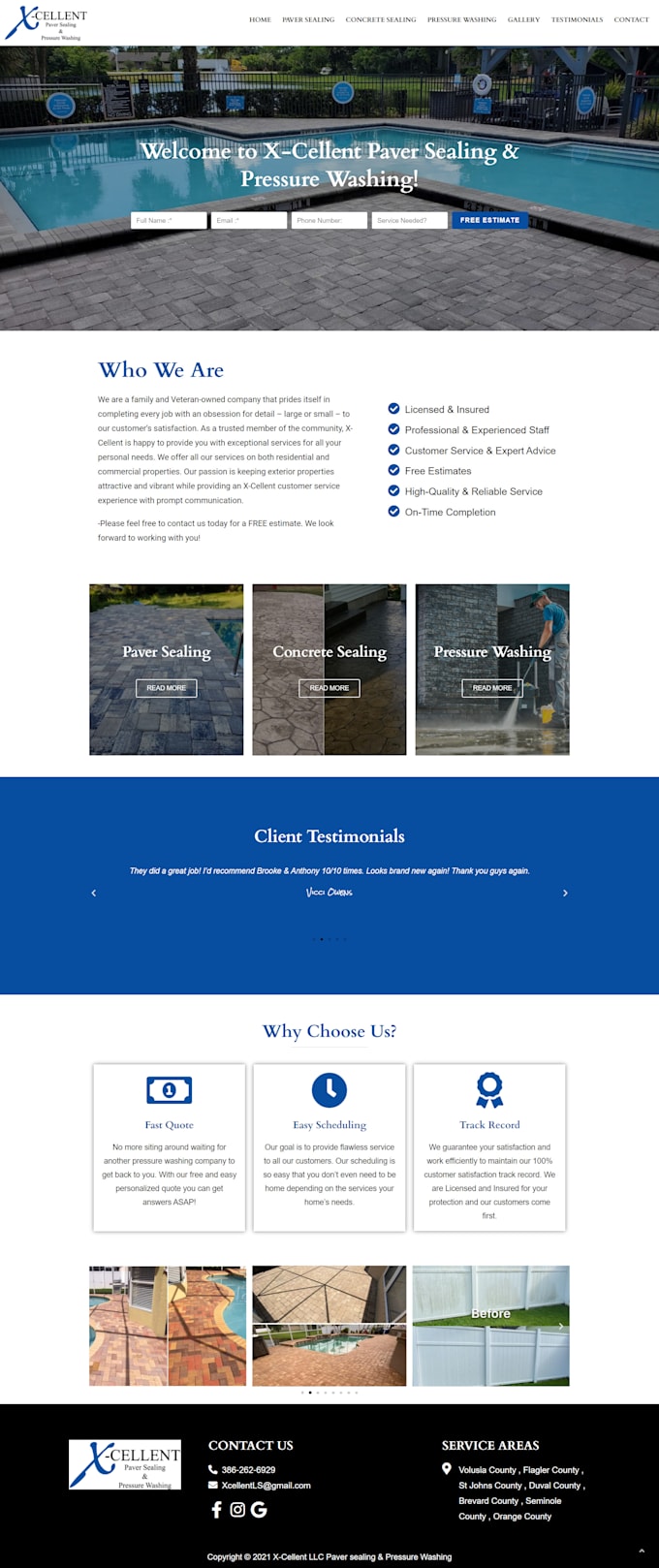 do pressure washing, christmas lighting, lawn care website in wix or wordpress