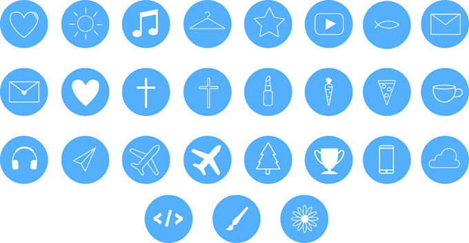 create a set of custom flat icons