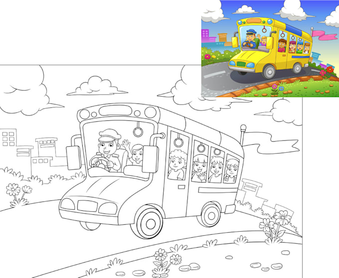 design children coloring book illustrations kdp books