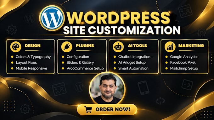 customize your wordpress theme, elementor or divi layout fast