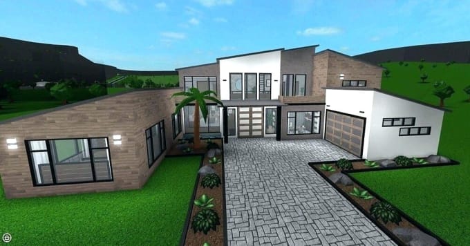 Modern Mansion One Story House Bloxburg