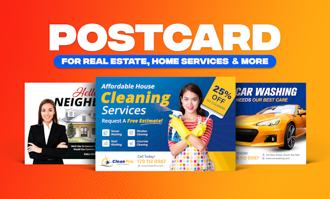 create postcard design, eddm postcard, party, event or business flyer design