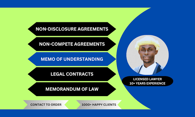 draft nda, legal contracts, mou, and other legal documents