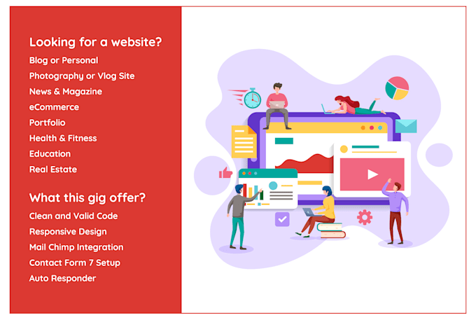 create responsive wordpress website design and blog