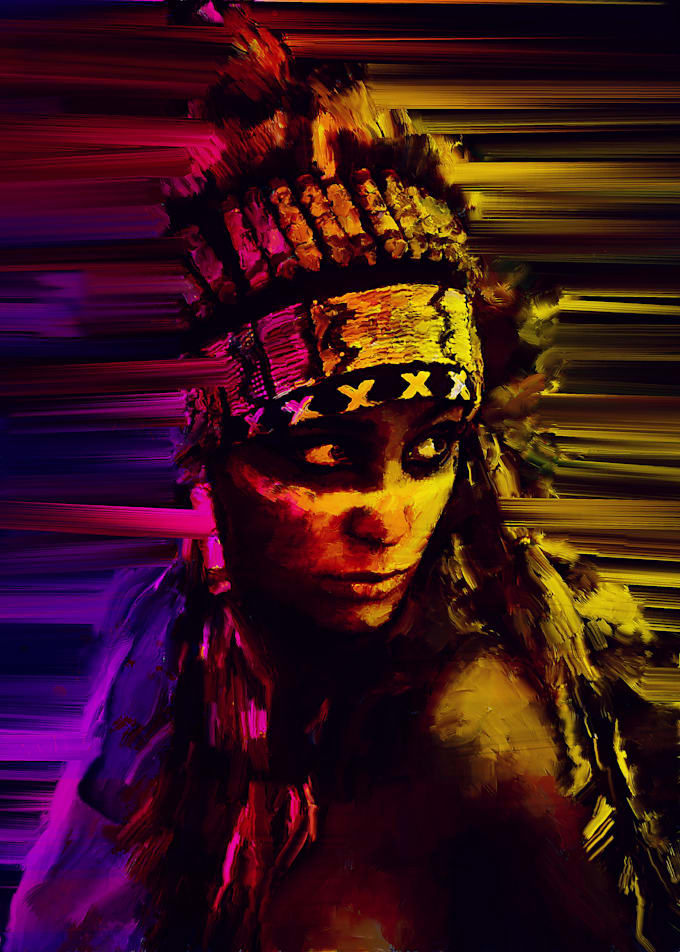 potrait color abstract art illustration