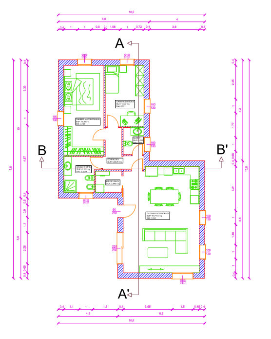 architectural drawing with autocad