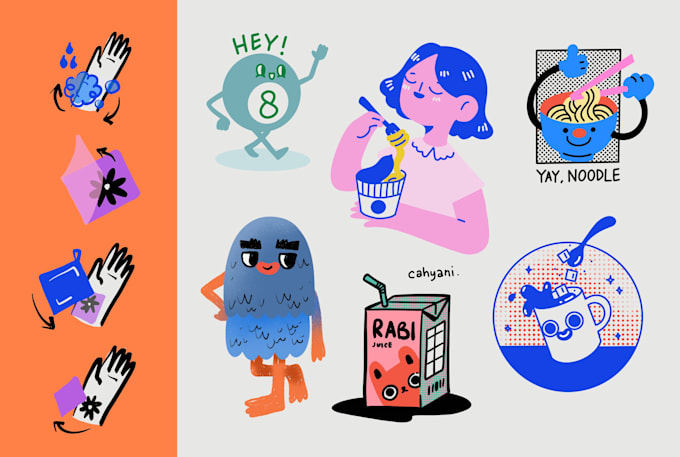 draw illustration, line art or doodle for your product