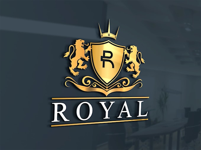 design heraldic,gold,coat of arm,vintage,retro modern 3d luxury logo