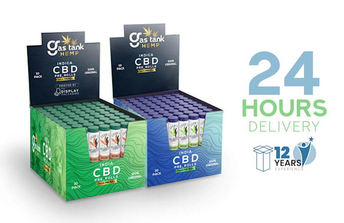 design custom made counter display box with dieline