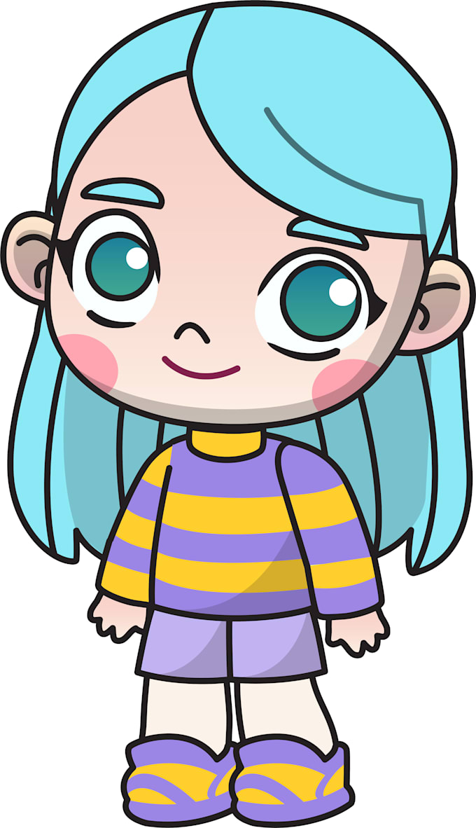 design a vector chibi character for 2d animation and video games