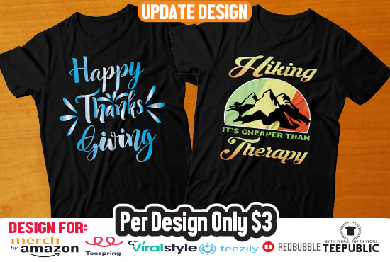 do bulk t shirt design for merch or print on demand business