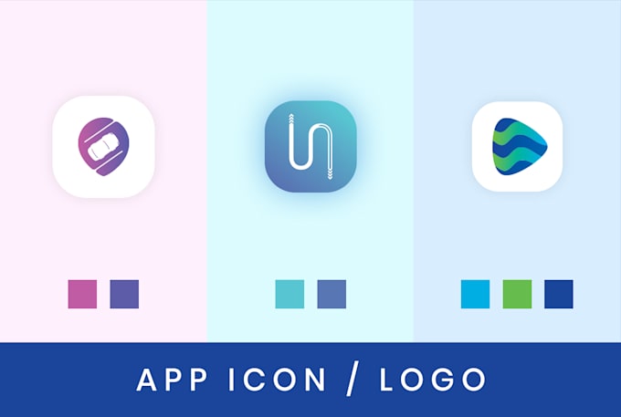 design 2 creative mobile app icon logo for android IOS