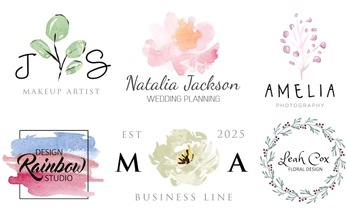 design professional and watercolor hand drawn  logo