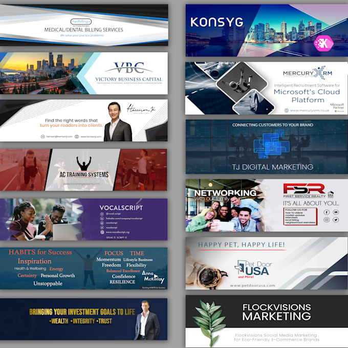 do facebook, twitter, linkedin, youtube, instagram banner