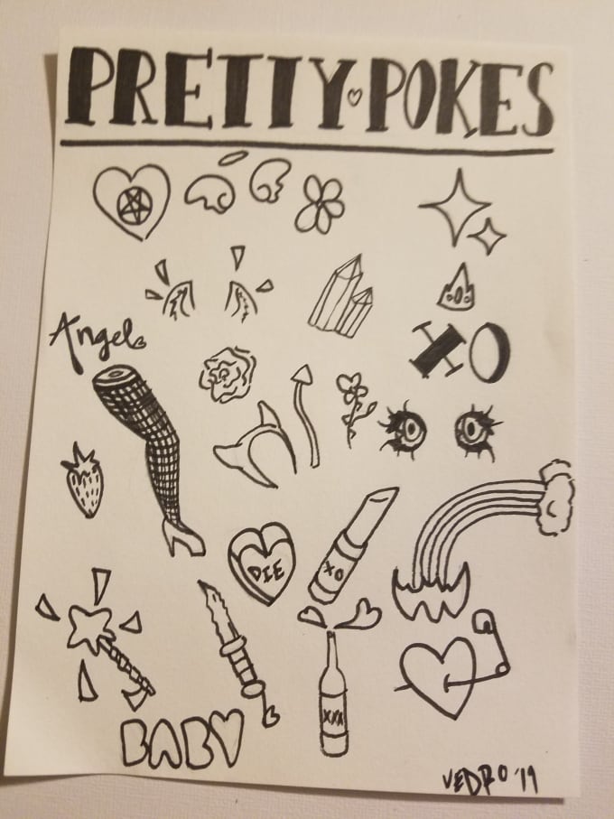 Make a stick and poke flash sheet for you based on a theme by