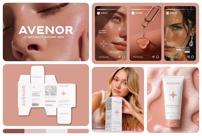 design brand logo, branding kit and brand identity