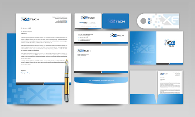 design business card, letterhead, and stationery items