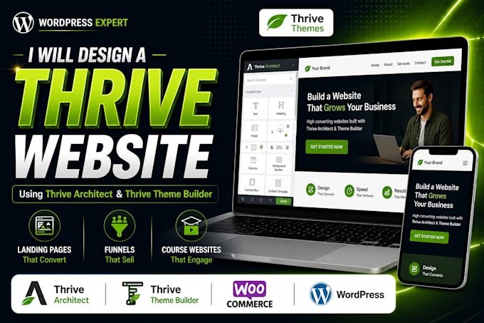 design a thrive website using thrive architect and thrive theme builder