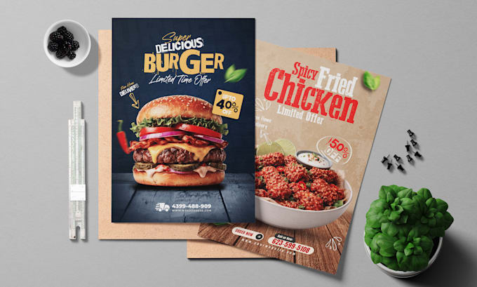 design modern restaurant food flyer