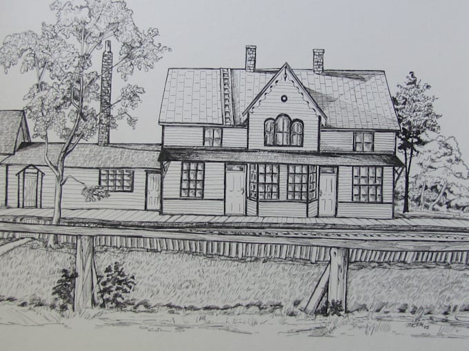 create ink illustration for you using quill and ink method