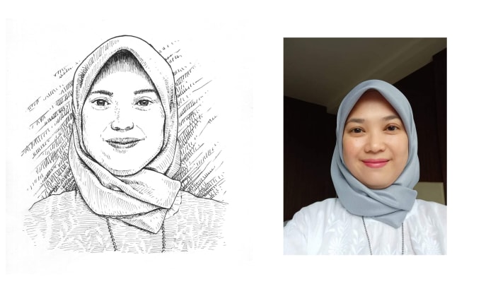 draw portrait using pen