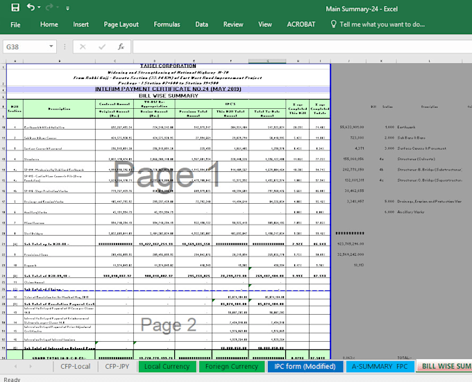 prepare interim payment certificate, escalations, mpr, billing