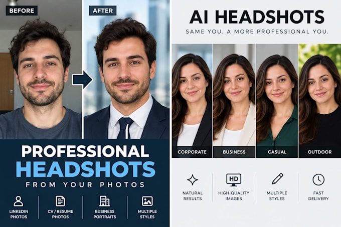 turn your everyday photo into a professional headshot