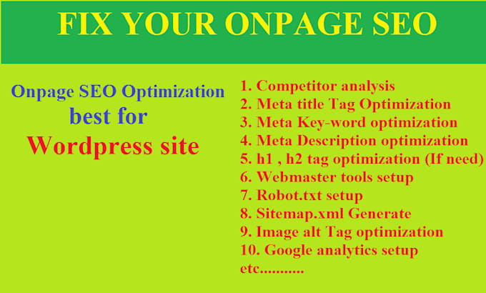 do onpage SEO work to rank your site on google