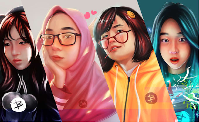 draw a realistic portrait as awesome cartoon illustration