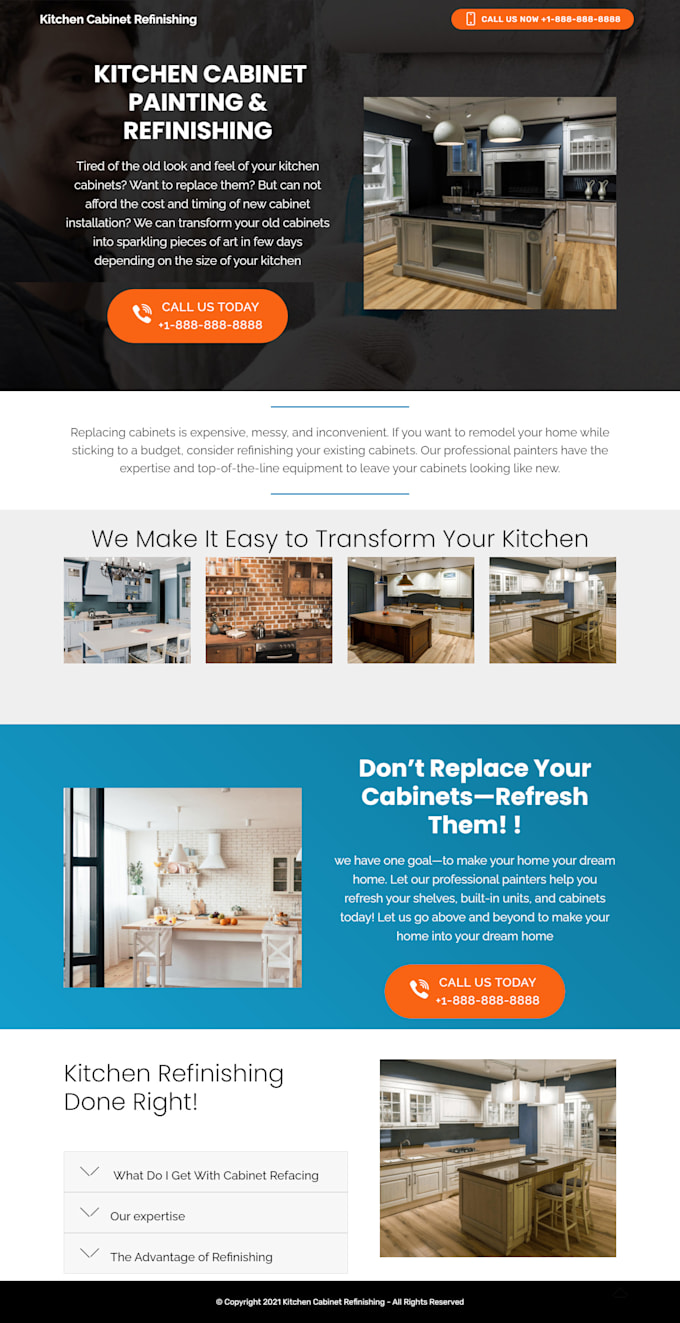 design responsive pay per call landing page for any niche