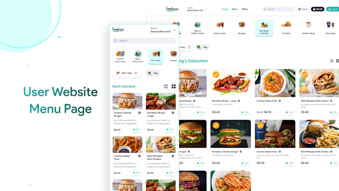 pwa food delivery system and whatsapp menu ordering with restaurant pos