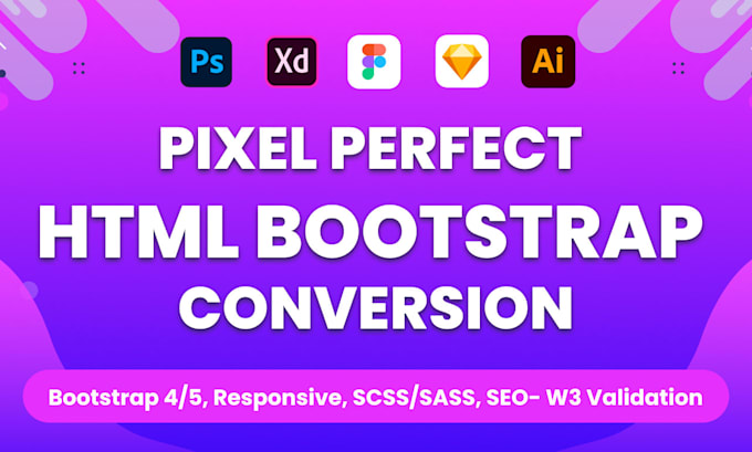 convert figma to html, xd to html, sketch to html responsive