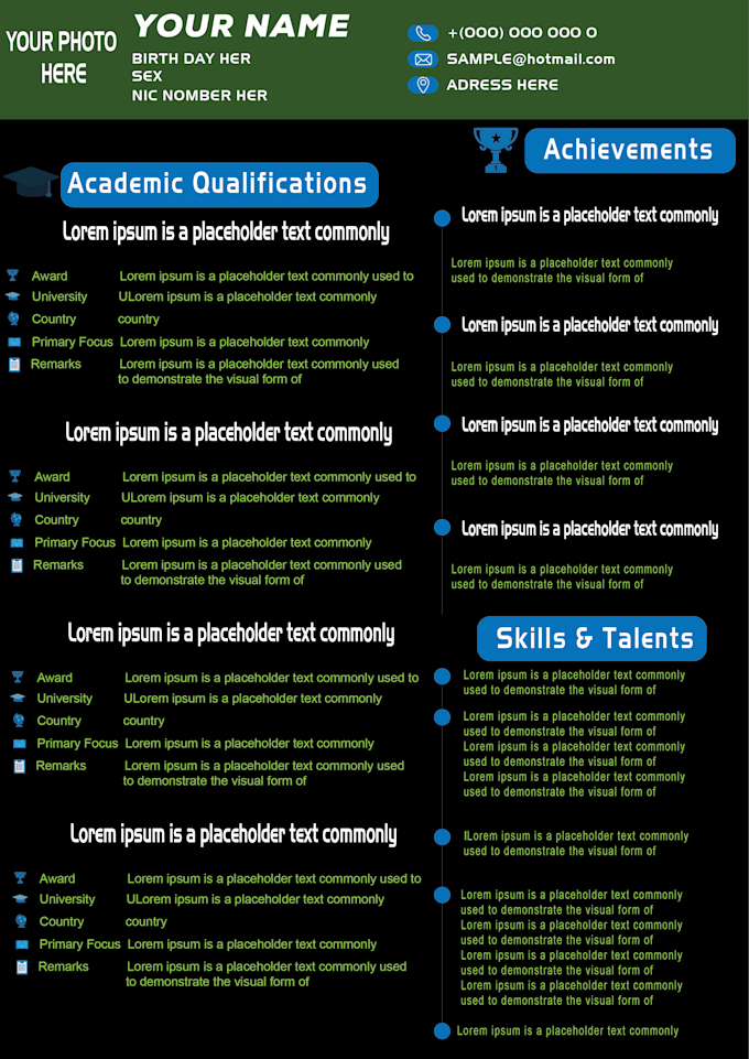 design modern resume for you in 12 hours