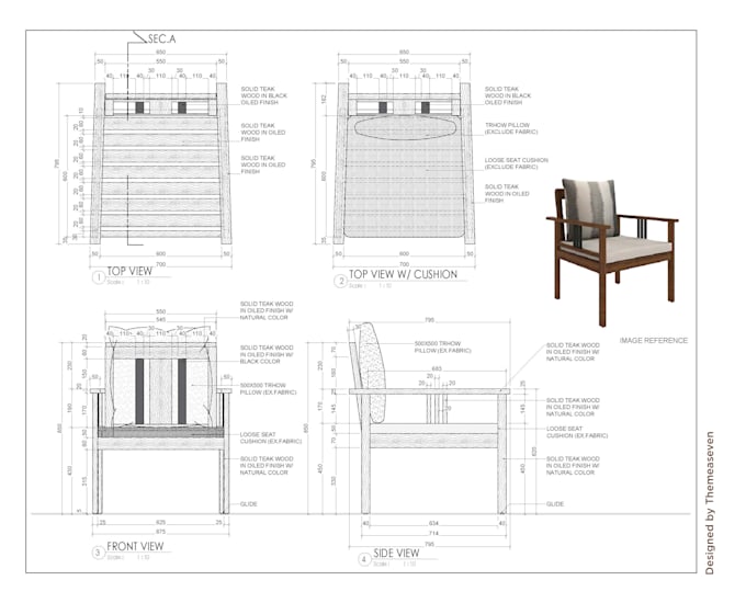 draw technical drawing for your furniture and others